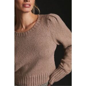 Maeve Crewneck Puff-Sleeve Sweater
 (small)